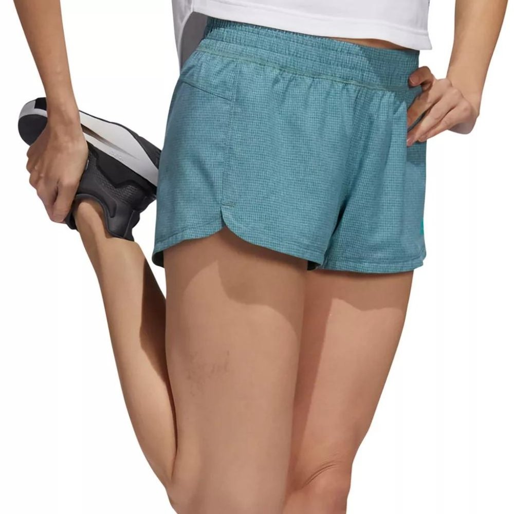 NWT adidas Women's Pacer Belted Woven Printed Shorts - Picture 3 of 5